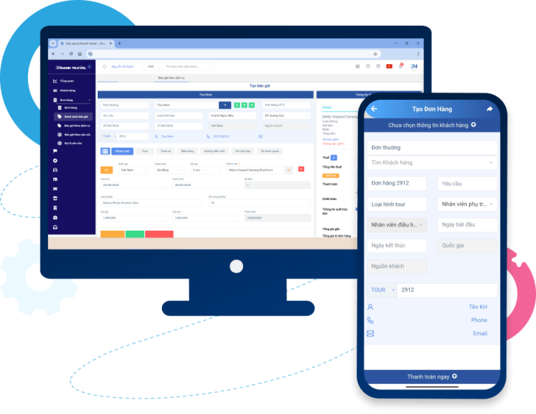 Đồng bộ hóa dữ liệu lên Website App khách hàng Nhanh Travel