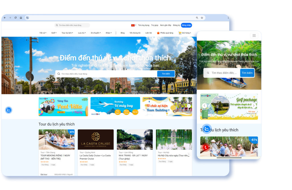 Thiết kế Website Du Lịch Theo Yêu Cầu - Nhanh Travel