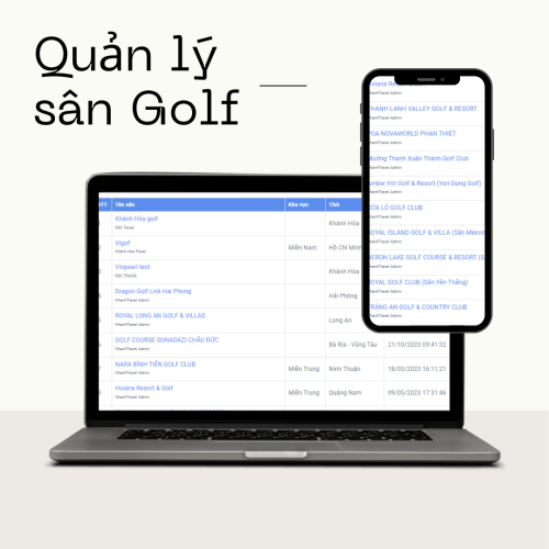 Tính năng quản lý sân golf trên phần mềm Nhanh Travel
