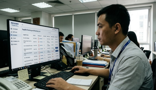Bước phân bổ dịch vụ lữ hành trên phần mềm quản lý tour.